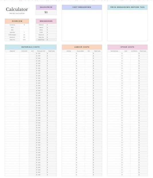 Craft Pricing Calculator